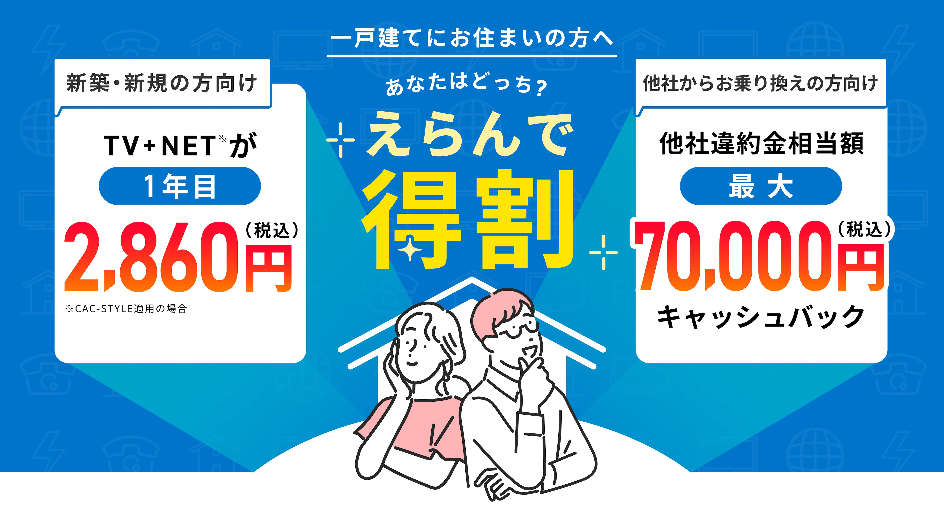 一戸建てにお住まいの方へ！あなたはどっち？えらんで得割