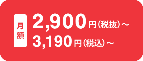 2,900円～（税込3,190円～）